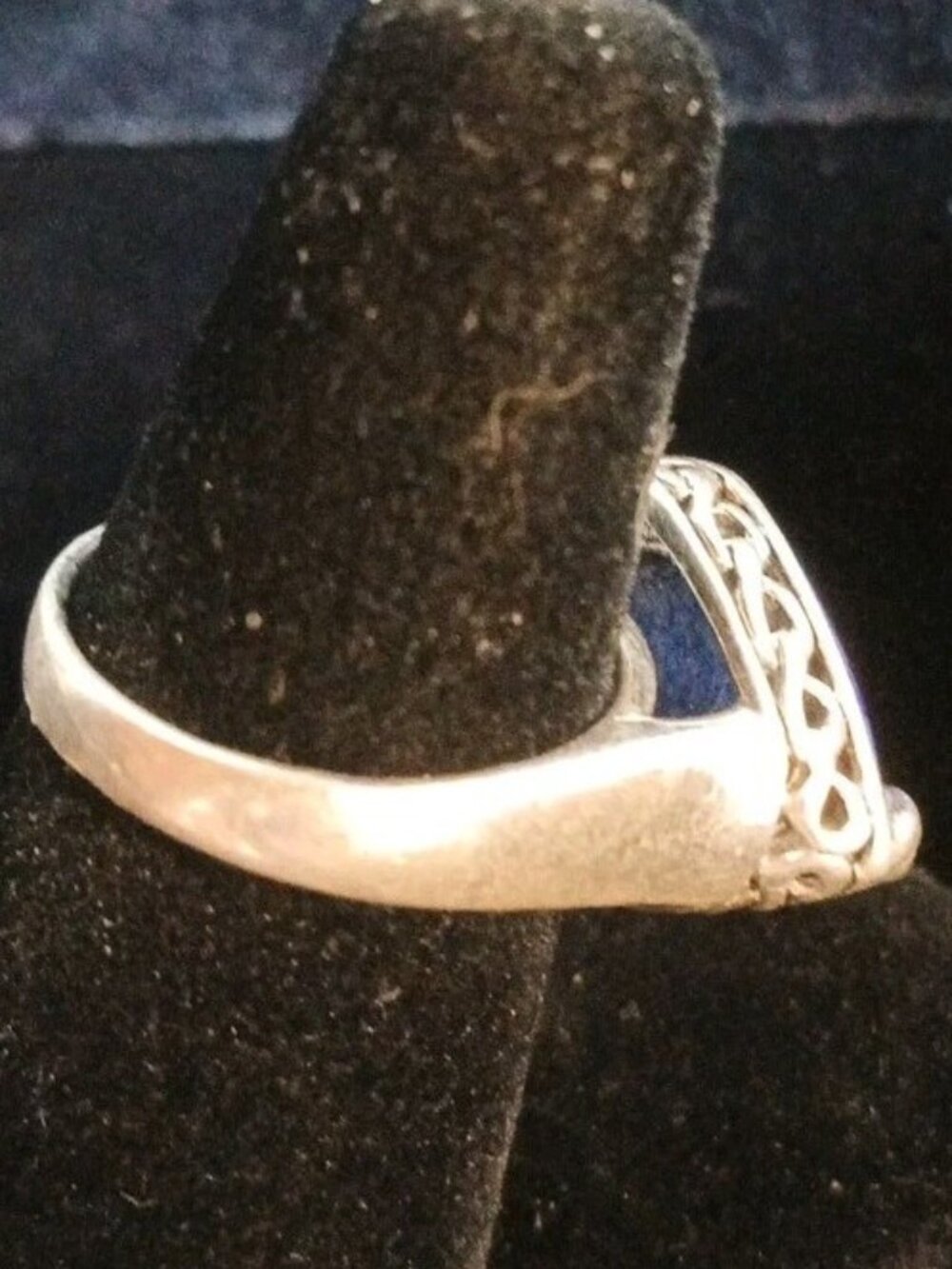 STERLING SILVER 925 LAPIS RING SIZE  8.5   (R-8) - Picture 2 of 2